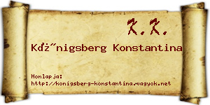 Königsberg Konstantina névjegykártya